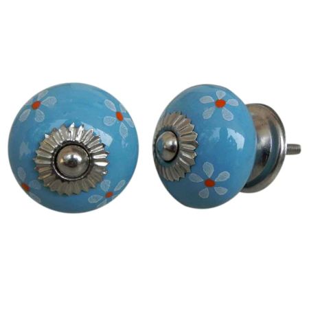 Turquoise Flower Knob