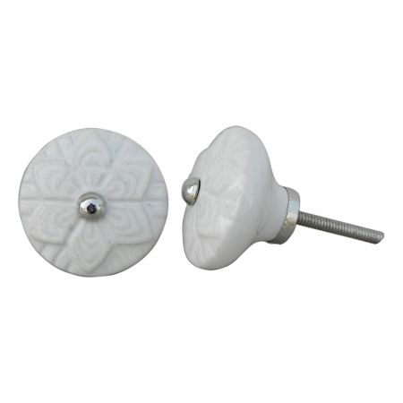 White Wheel Flower Knob