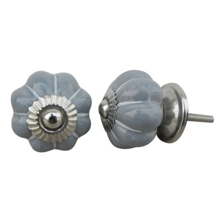 Grey White Medium Knob