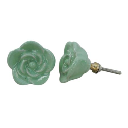 Pea Green Rose Knob
