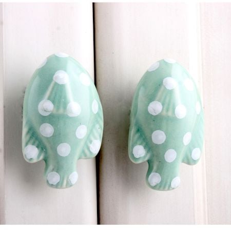 Green Fish Polka Dot Knob