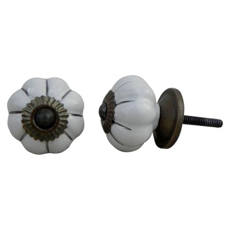 White Silver Medium Knob