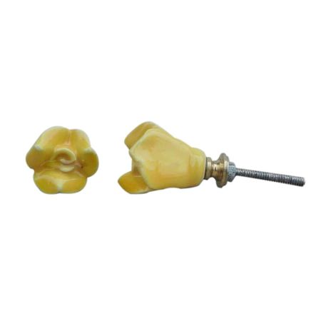 Yellow Small Rose Knob