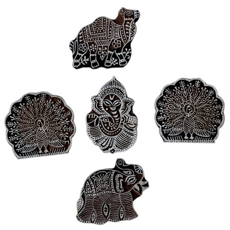 Set  of 5 Piece New Wooden Printing Block