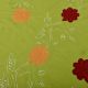 Green Handmade Bed Sheet Linen with Red & Orange Floral Design Beautiful Decorative Stylish