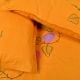 Orange Handmade Bed Sheet Linen with Pink & Purple Floral Design Beautiful Decorative Stylish