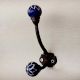 Navy Blue Floral Iron Hook-EHG-23