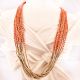 Orange Glitter Layered Necklace New Beautiful Jewellery