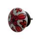 Red Flower Flat Knob