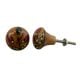 Mustard Green Red Bud Ceramic Bulb Furniture Knob