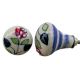 White Red Floral Bulb Dresser Knob