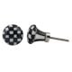 Black White Check Ceramic Drawer Knob