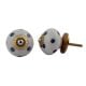 White Royal Blue Polka Dot Ceramic Drawer Knob