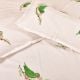 White Handmade Double Bed Sheet Linen with Parrot Design Beautiful Decorative Stylish