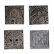 Set  of 4 Piece New Wooden Printing Block