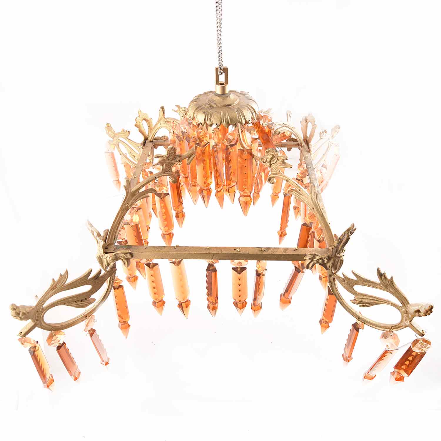 Orange Modern Glass Chandelier.