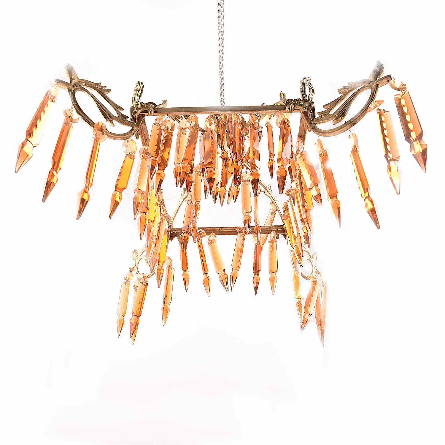 Orange Modern Glass Chandelier.