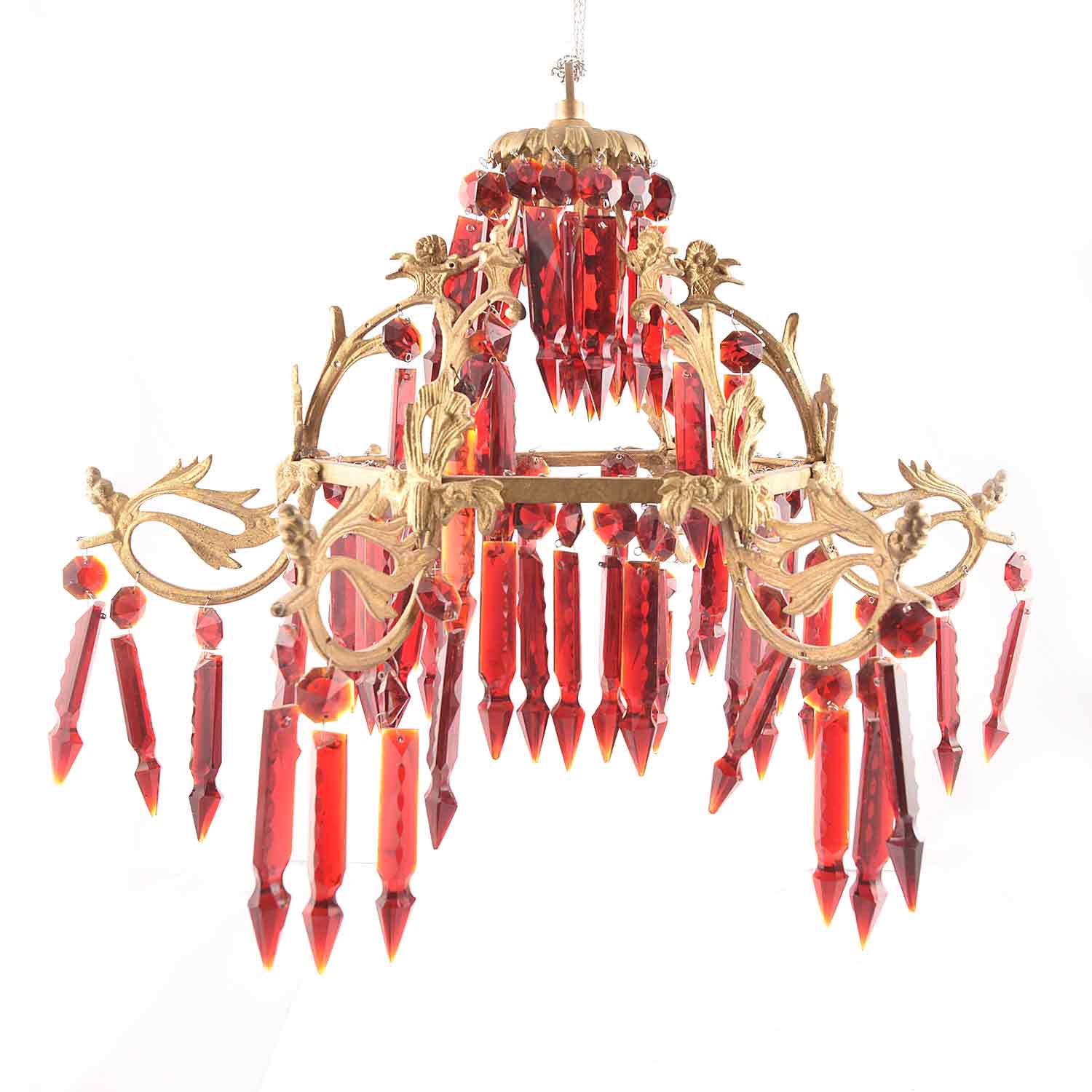 Red Glass Chandelier Lighting.