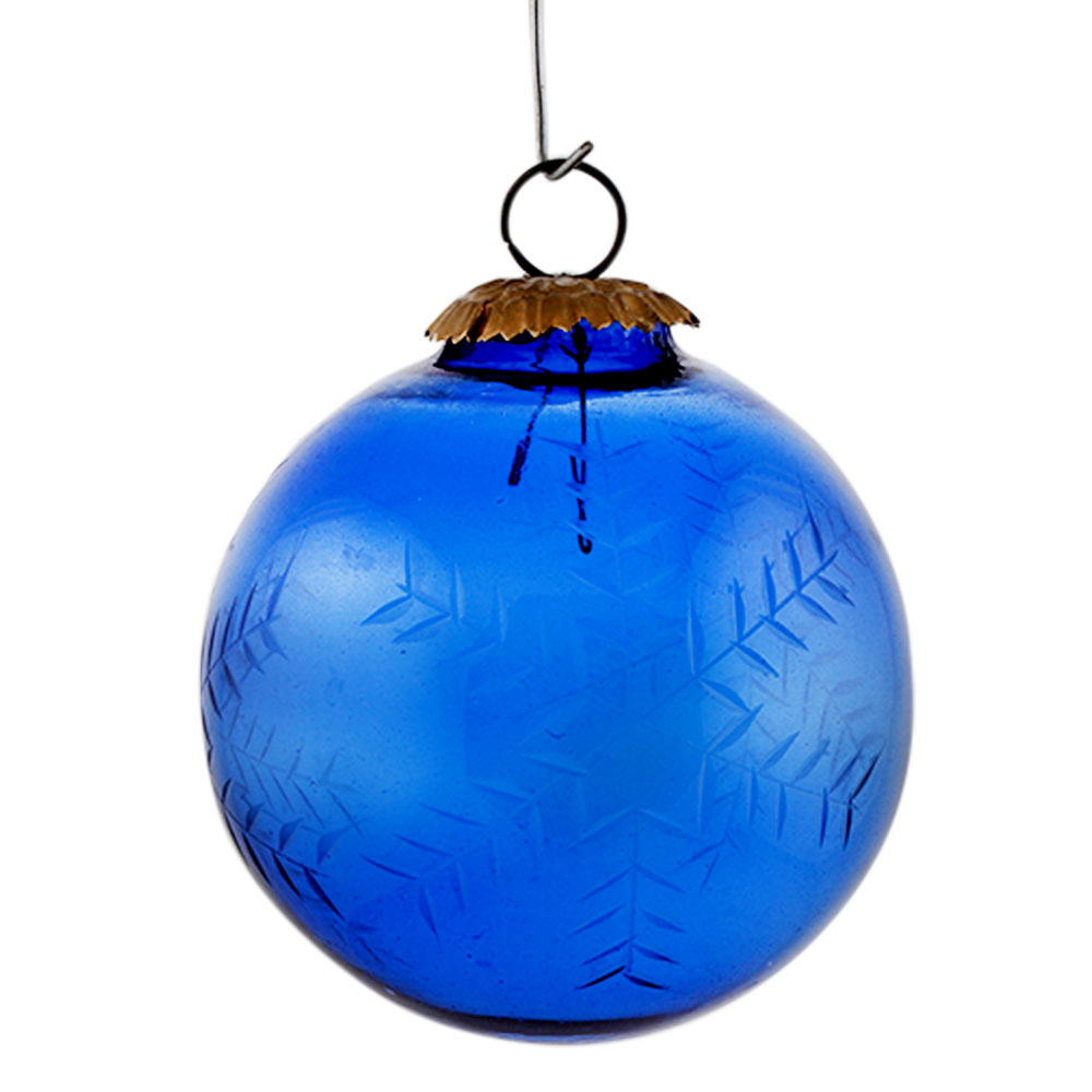 Blue Leaf Cut Christmas Hanging