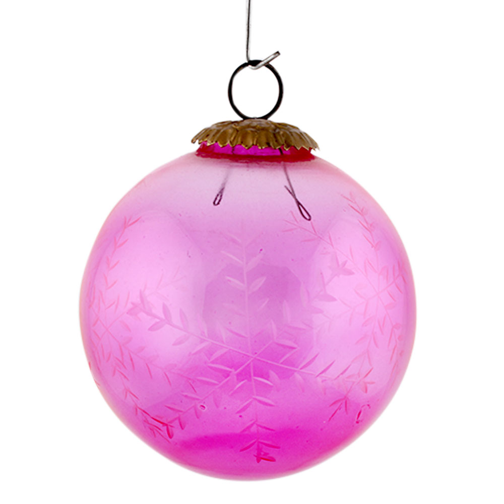 Pink Leaf Cut Christmas Hanging