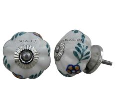 White Floral Melon Knob