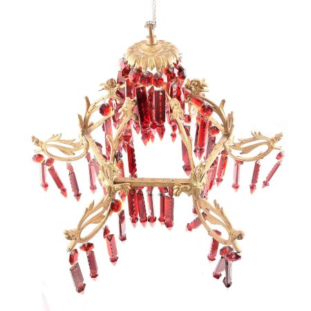 Red Glass Chandelier Lighting.