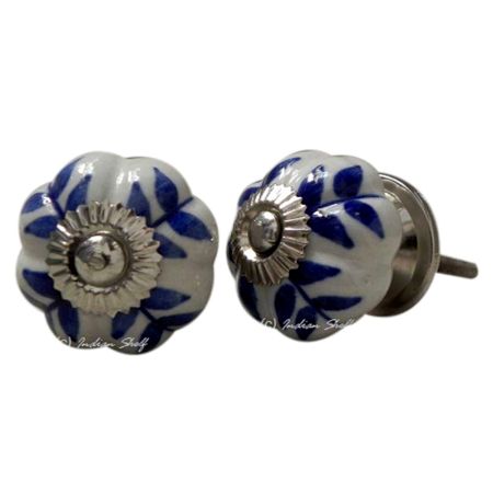 Blue Leaf Medium Knob