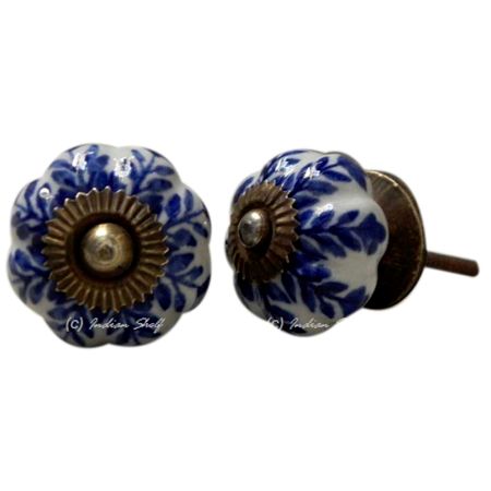 Blue Leaf Medium Knob
