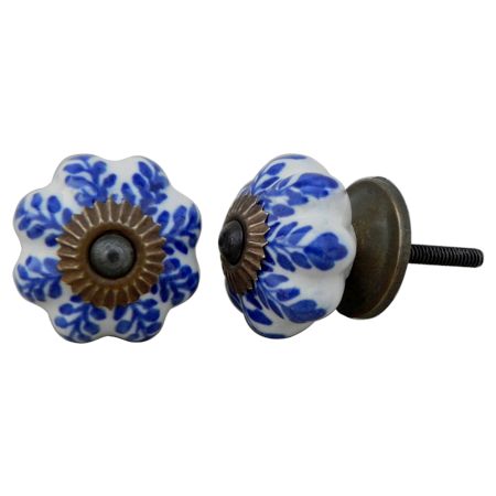 Blue Leaf Medium Knob