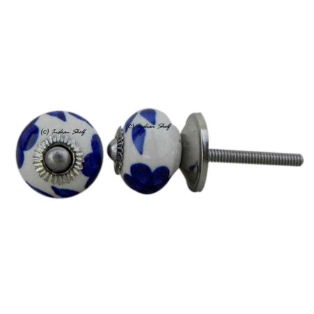 Blue Floral Small Knob