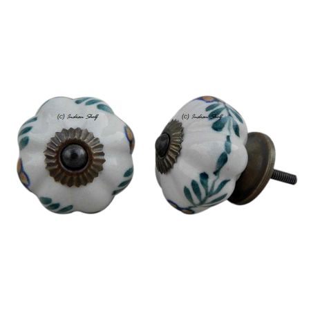 White Floral Melon Knob