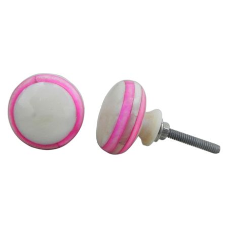 Pink Bone Flat Knob