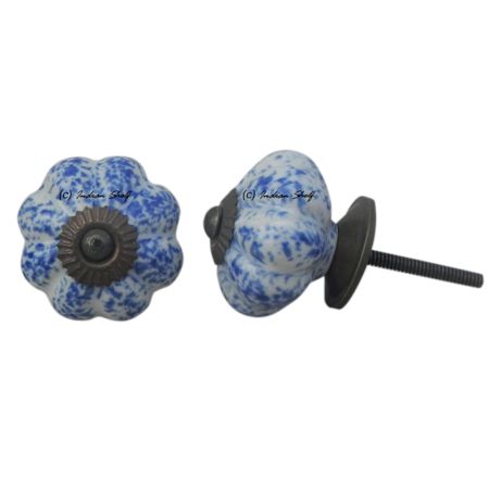 Blue Calico Melon Knob