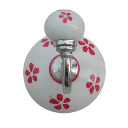 Red Floral Ceramic Hooks