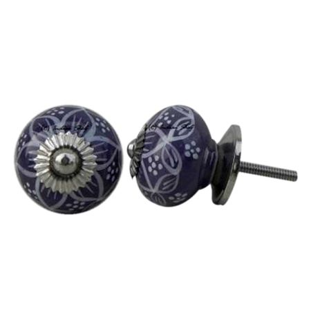 Light Purple Floral Knob