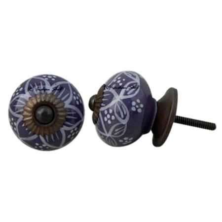 Light Purple Floral Knob