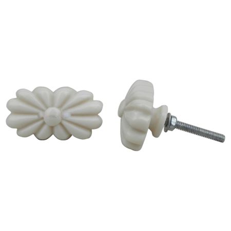 Cream Flower Knob