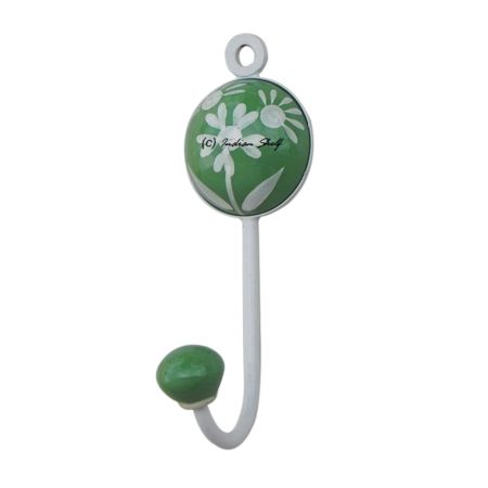 Green Flower Decorative Wall Hooks