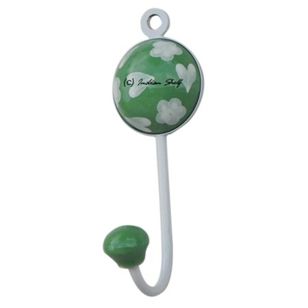 Pea Green Heart Decorative Wall Hooks