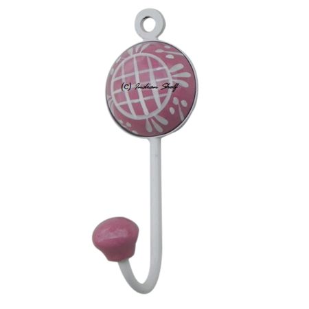 Pink Check Decorative Wall Hooks