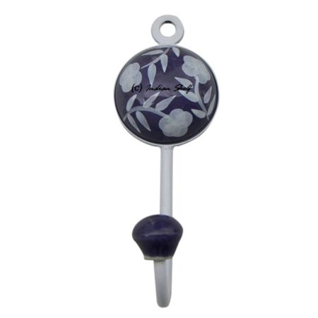 Purple Flower Leaf Decorative Wall Hooks