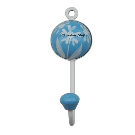 Turquoise Flower Decorative Wall Hooks