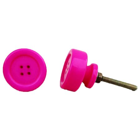 Queen Pink Button Knob