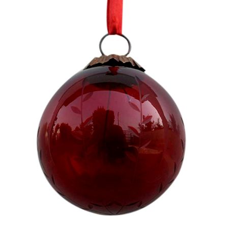Blood Red Plum Leaf Cut Christmas Hanging-2