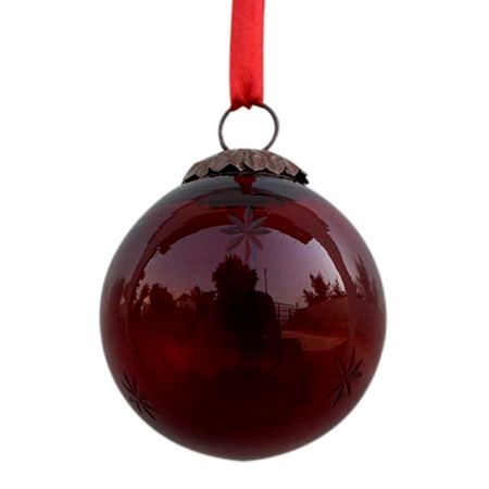 Blood Red Plum Star Cut Christmas Hanging