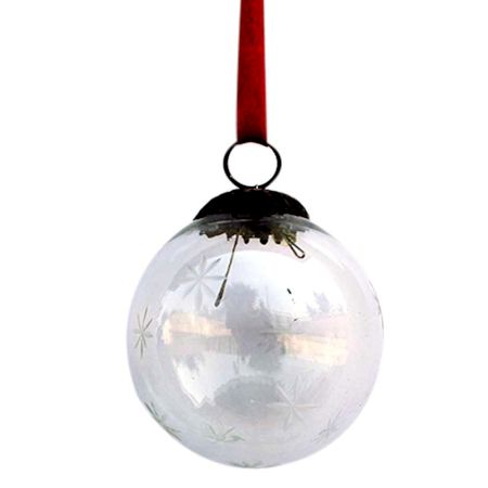 Clear Plum Star Cut Christmas Hanging