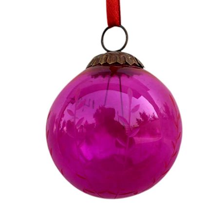 Queen Pink Plum Leaf Cut Christmas Hanging-1