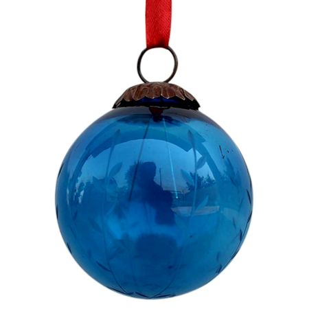 Turquoise Plum Leaf Cut Christmas Hanging-1