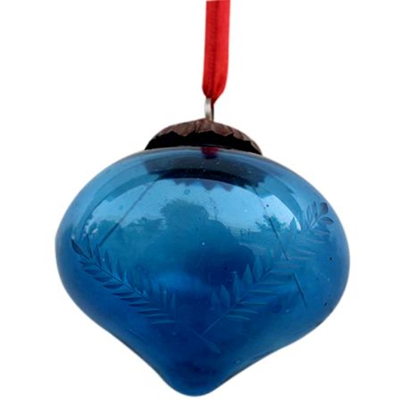 Turquoise Turnip Leaf Cut Christmas Hanging