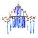 Blue Glass and Crystal Chandelier.